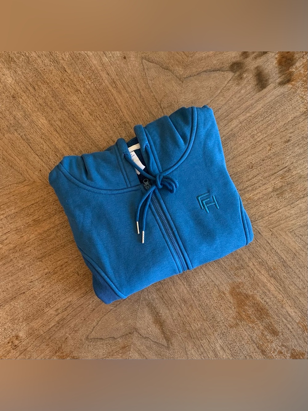 First Health Cyan Fleece Crop Zip Sweatshirt
